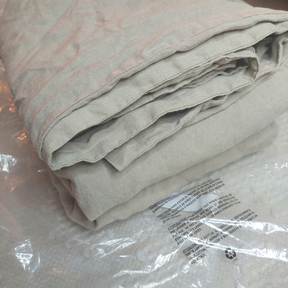 Quince 100% Linen Toffee Fitted Sheet & 2 Pillowcases! Cal. King (861) - Picture 6 of 11